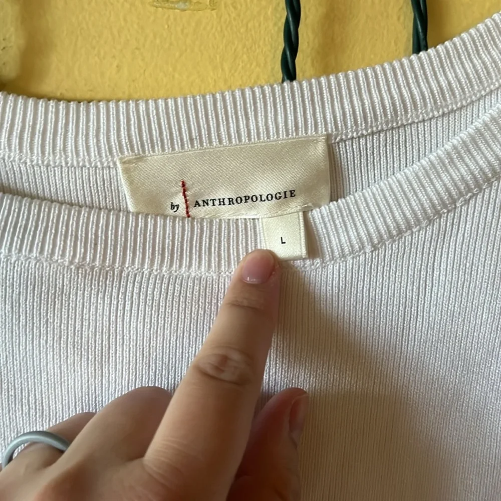 English Factory Eyelet Puff-Sleeve Sweater Tee